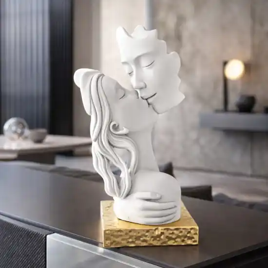 Scultura il bacio base oro soprammobile moderno bongelli preziosi Di Tendenza