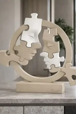 Vendita Finale Scultura volti puzzle artistica nocciola bianco bongelli preziosi