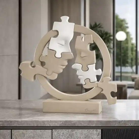 Vendita Finale Scultura volti puzzle artistica nocciola bianco bongelli preziosi