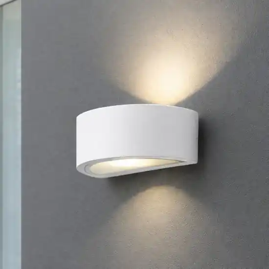 Applique da esterno curva bianca moderna fp Nuova Collezione