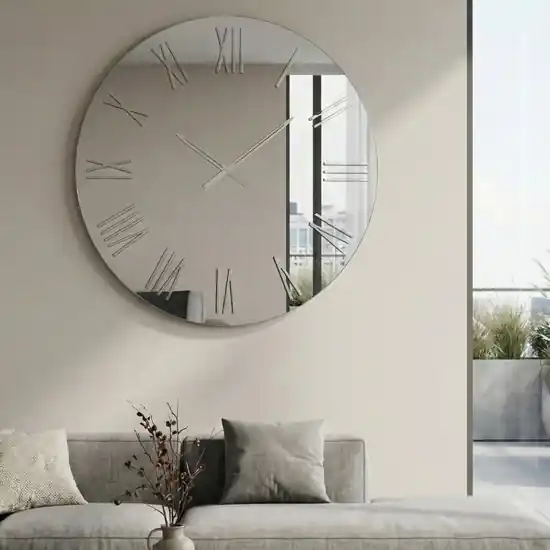 Orologio moderno a parete rotondo 80cm specchio chiaro Prezzo Di Fabbrica