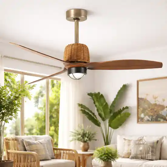 Prezzo Basso Ventilatore da soffitto con luce 13-17mq oro antico app wifi