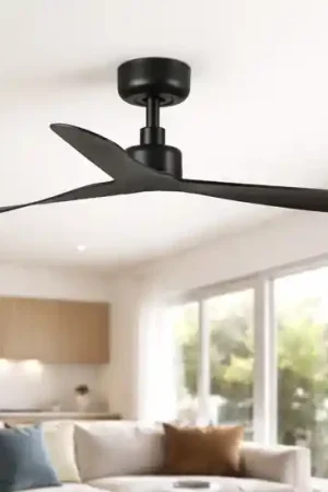 Ventilatore moderno da soffitto smart app nero 17mq tetti inclinati Non Perdere