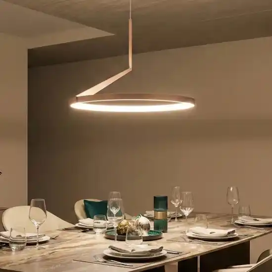 Miglior Prezzo Lampadario a sospensione champagne led 2700k-3000k-4000k biemissione