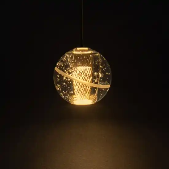 Offerta Lampada a sospensione led oro sfera vetro soffiato design