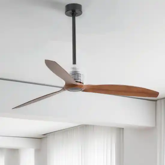 Prezzo Basso Ventilatore da soffitto con decoro 17mq nero e noce con telecomando