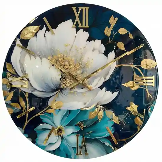 Orologio da parete 40cm floreale resina ludico oro cristalli Promozione Esclusiva