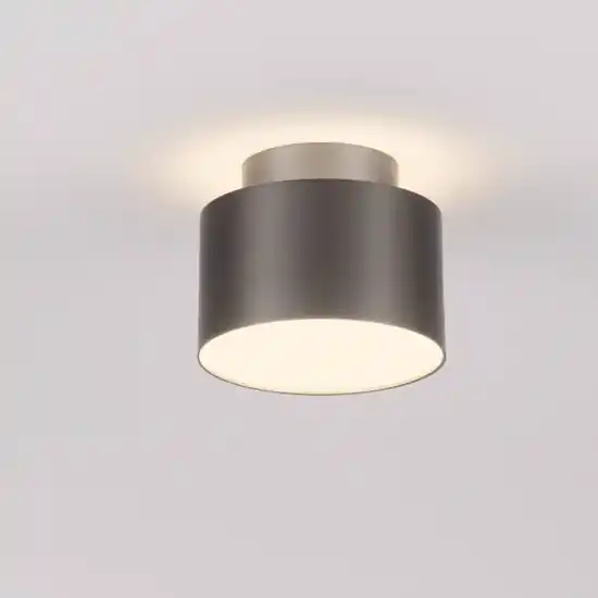 Piccola plafoniera 11cm tonda nickel nero led 16w 3000k Prezzo Scontato