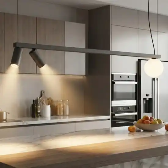 Soddisfatti O Rimborsati Lampadario a sospensione lungo antracite per illuminazione isola penisola cucina