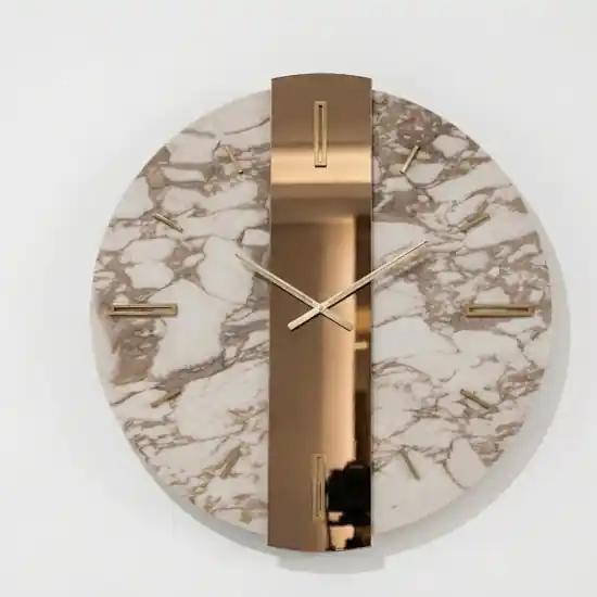 Orologio da parete particolare grande 80cm kerlite specchio bronzo Reso Gratuito