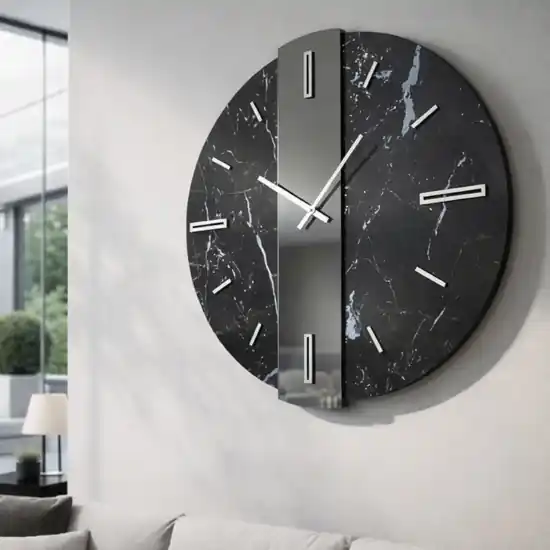 Vendita Finale Orologio da parete grande 80cm particolare kerlite specchio fume