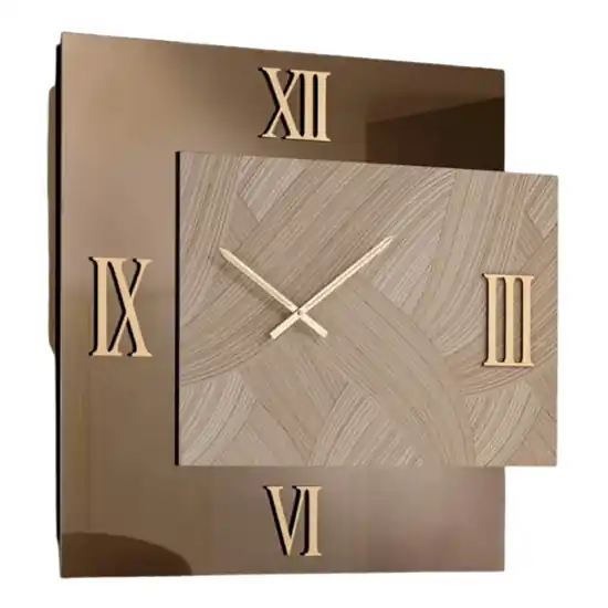 Orologio da parete 60x70 design specchio bronzo carta da parati Offerta Del Giorno