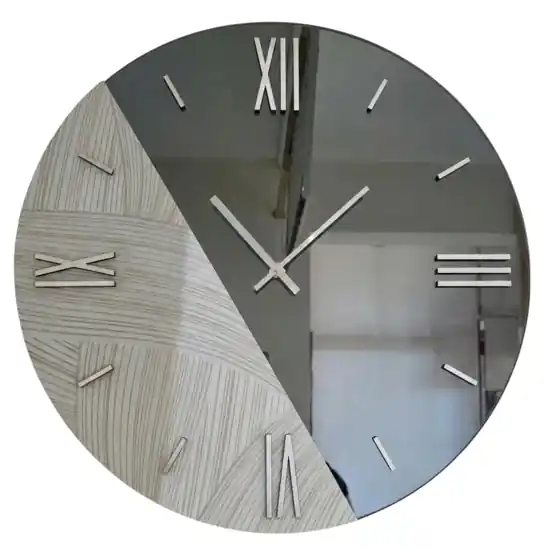 Prezzo Ridotto Orologio da parete 60cm design specchio fume carta da parati