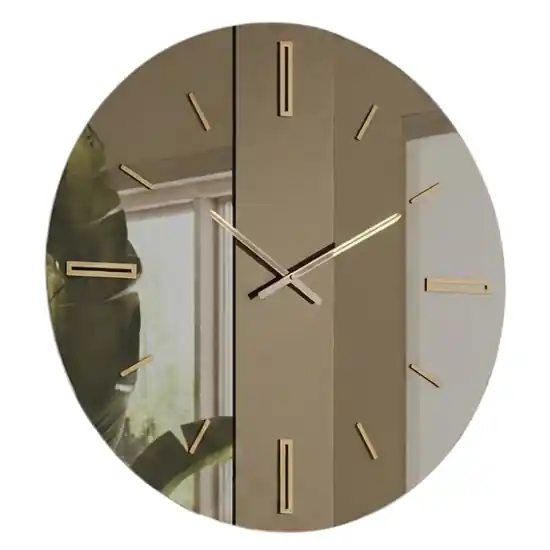 Orologio da parete design 60cm specchio bronzo satinato Spedito Oggi