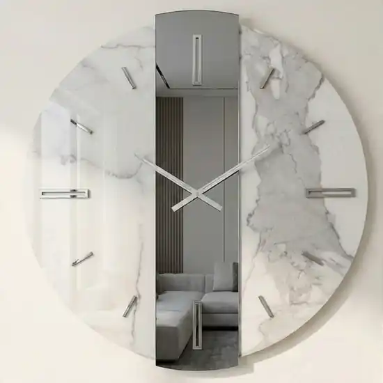 Miglior Prezzo Orologio da parete 80cm rotondo moderno kerlite specchio fume