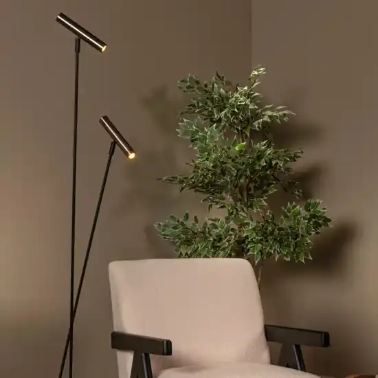 Lampada da terra piantana 2 luci orientabili dimmerabile grigio nero Ordina Subito