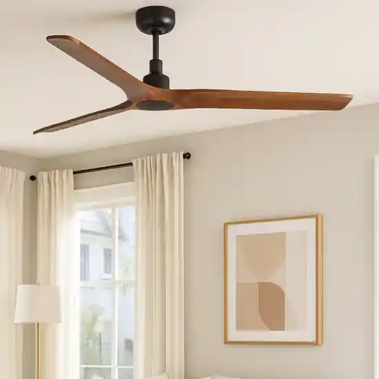 Ventilatore da soffitto smart app tuya legno noce ambienti 28mq Occasione