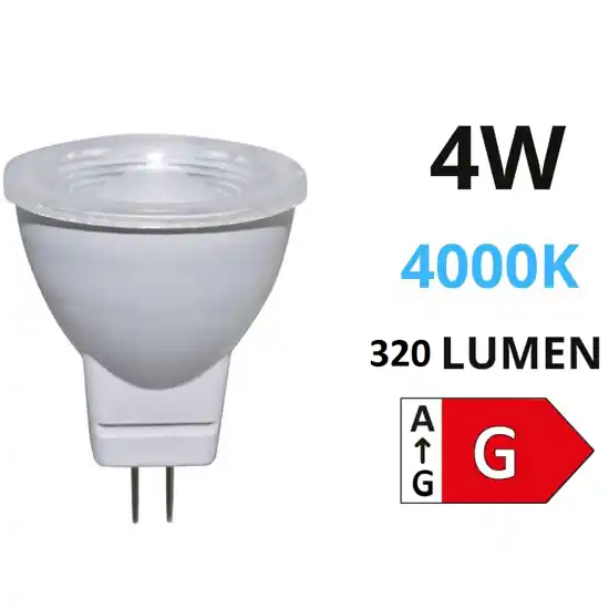 Spedito Oggi Life lampadina gu4 led 4w 4000k 12vdc 320lm ottica 38 cod 39.915014n40