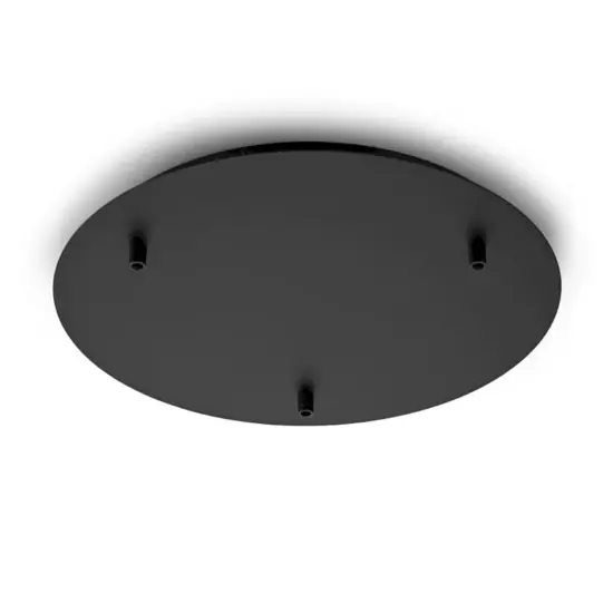 Gea luce rosone rotondo metallo nero diametro 30cm 3 fori Promozione Esclusiva