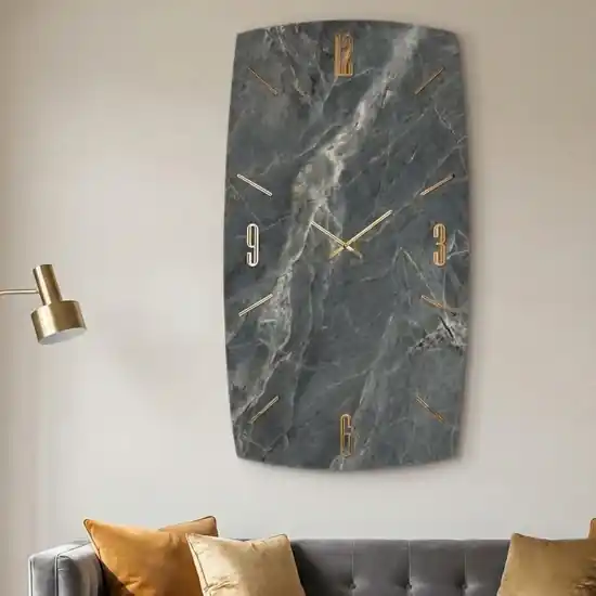 Di Tendenza Orologio verticale 80x150 in resina effetto marmo antracite per salone