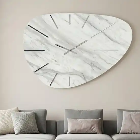 Scelto Dai Clienti Grande orologio da parete 110x71 resina effetto marmo grigio