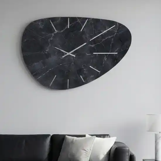 Scelto Dai Clienti Orologio da parete effetto marmo nero 110x71 per salone