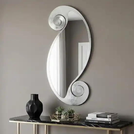 Prezzo Scontato Specchio verticale 63x130 contemporaneo foglia argento per ingresso