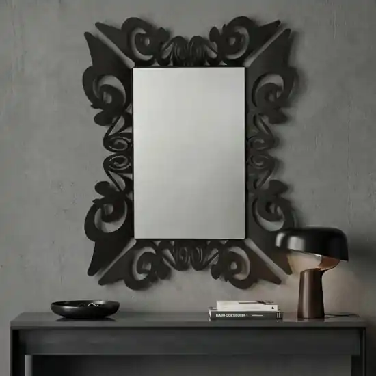 Specchio da parete design classico nero 80x100 per ingresso Nuova Collezione