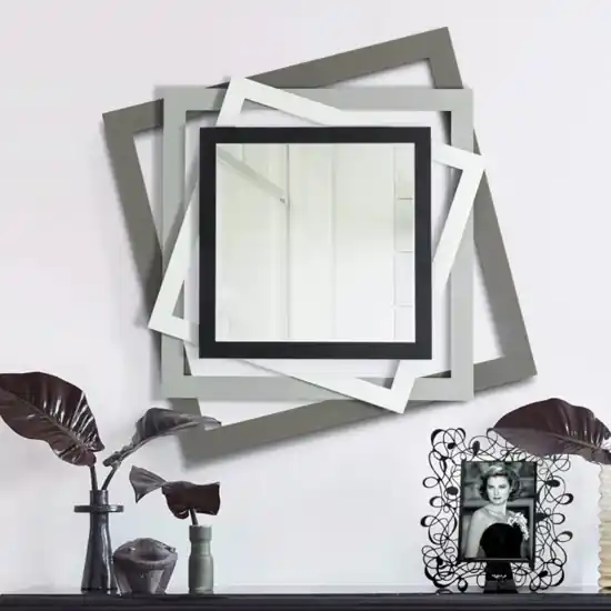 Specchio da parete design 87x87 fango alluminio bianco marmo nero Professionale