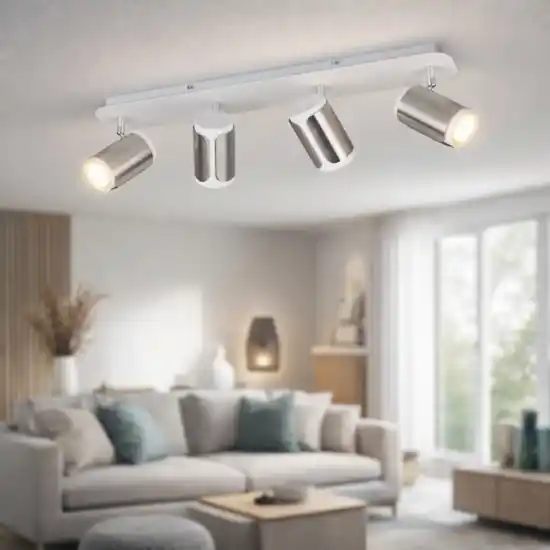 Scelto Dai Clienti Plafoniera da soffitto con luci orientabili bianco nickel