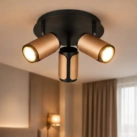Super Prezzo Plafoniera da soffitto con 3 spot orientabili nero caffe