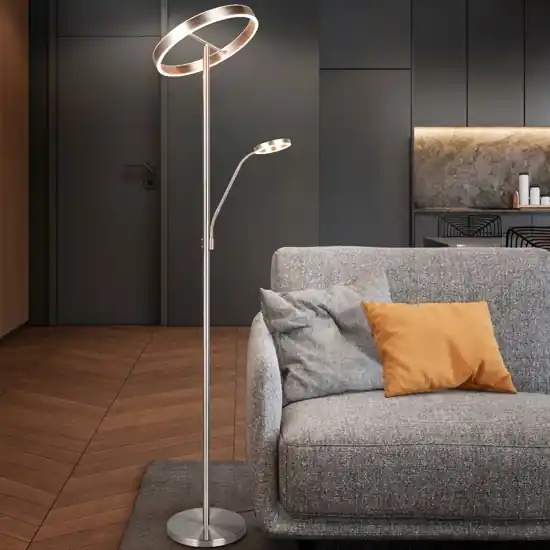 Piantana led 2700k-3200k-4000k nickel moderna doppia luce per ufficio Ultima Occasione