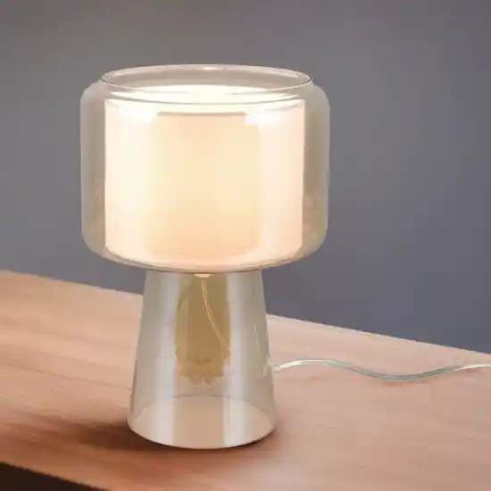 Prezzo Basso Lampada da comodino moderna in vetro ambra per camera da letto