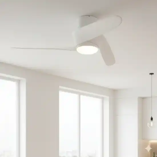 Ventilatore da soffitto moderno bianco led cct dimmerabile fino a 13mq Popolare