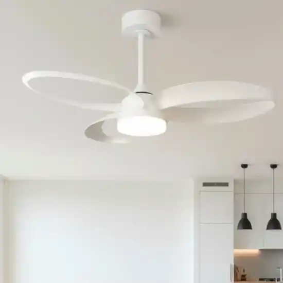 Ventilatore da soffitto per cameretta bianco luce led cct con telecomando 13mq Sconto