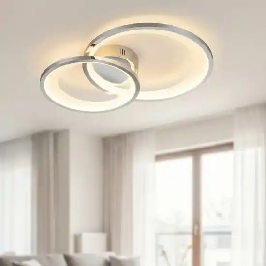 Pagamento Sicuro Plafoniera cromo lucido design moderna led 29w 3000k dimmerabile