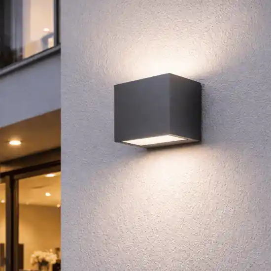 Applique cubo da esterno perenz spot antracite led 3000k ip65 Solo Oggi