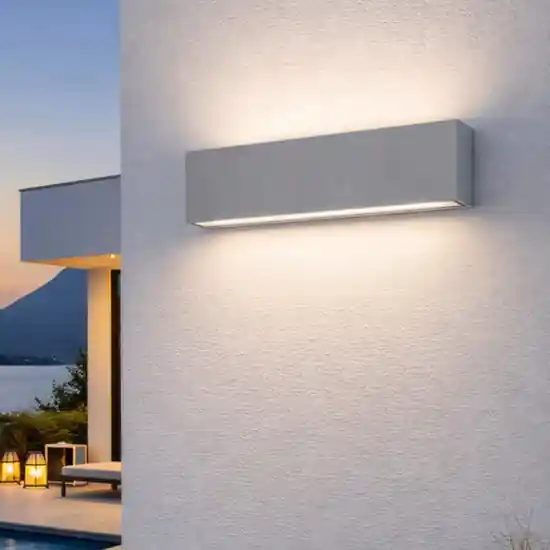 Pocket perenz applique per esterno led 24w cct grigio cemento ip65 Solo Oggi