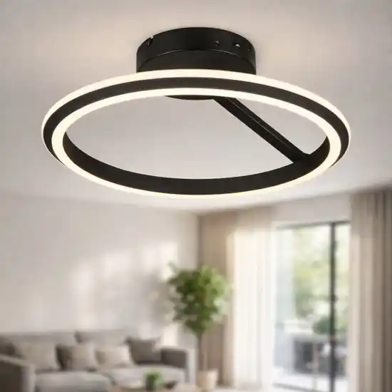 Di Tendenza Plafoniera rotonda nera moderna led dimmerabile da 2300k a 4000k