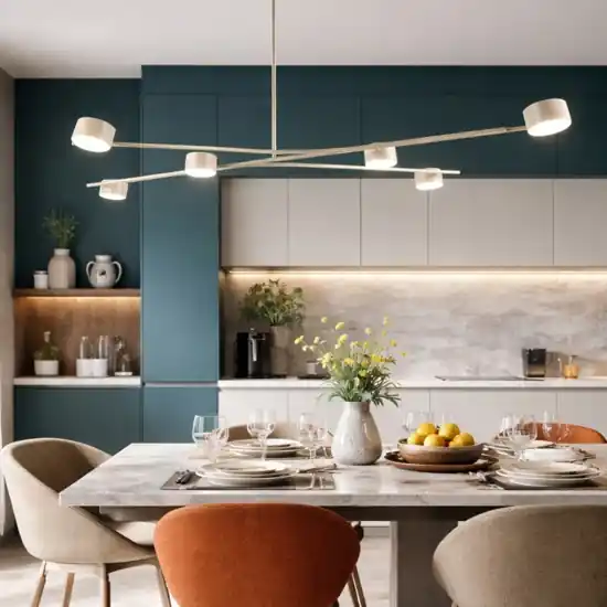 Promozione Lampadario per cucina moderna beige luci orientabili