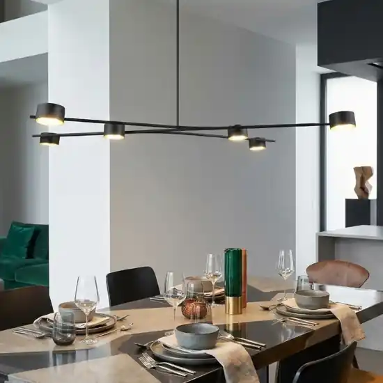 Scelto Dai Clienti Lampadario nero oro moderno per tavolo da soggiorno
