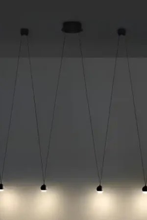Vivida shallow lampadario moderno led 3000k 4 luci sfere nere Subito Disponibile
