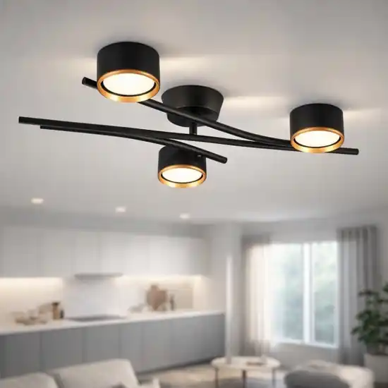 Professionale Plafoniera design minimal moderna nero oro luci orientabili