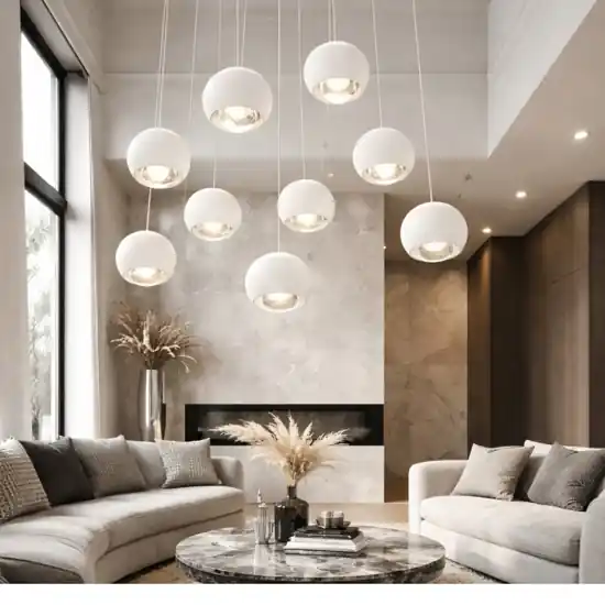 Lampadario moderno multi lampada bianco led 27000k-6500k con telecomando Offerta Del Giorno