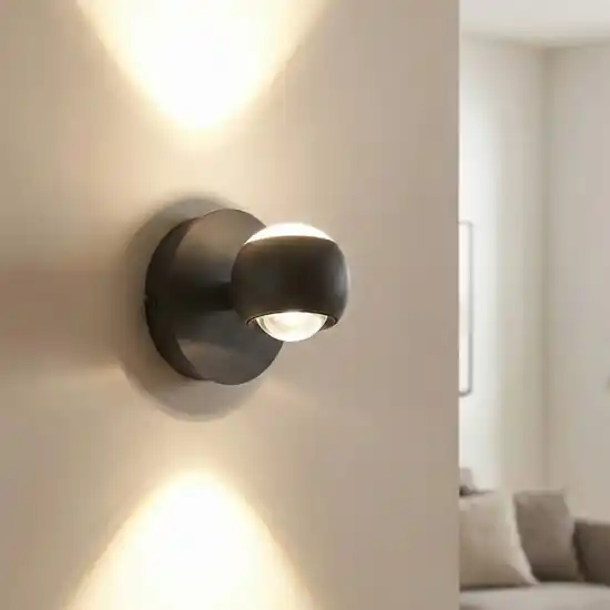 Promozione Applique sfera nero led 5w biemissione da 2700k a 65000k con telecomando