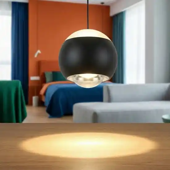 Lampada a sospensione sfera nera led 2700k-6500k moderna con telecomando Prezzo Scontato
