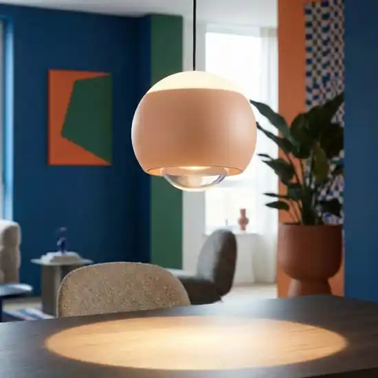 Lampada a sospensione sfera pesca grigio led 2300k a 4000k con telecomando Ultima Occasione