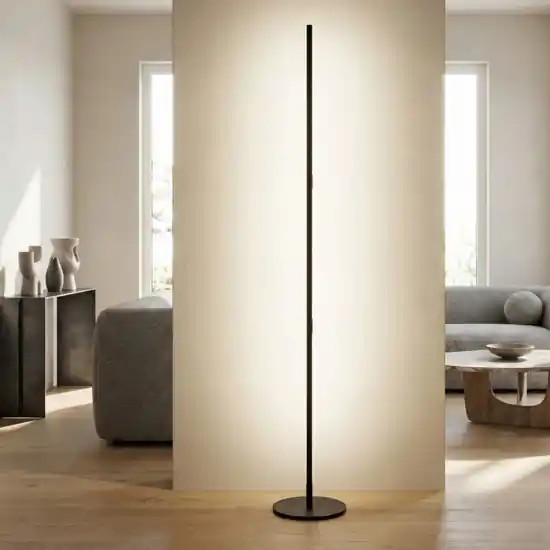 Piantana cilindro sottile nera moderna led 25w 3000k A Buon Prezzo