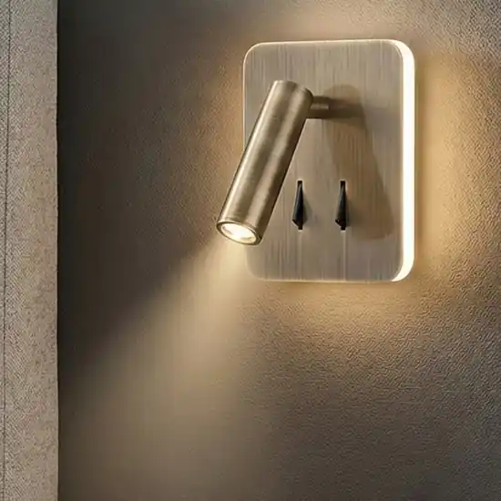 Offerta Limitata Applique per camera da letto quadrato ottone anticato
