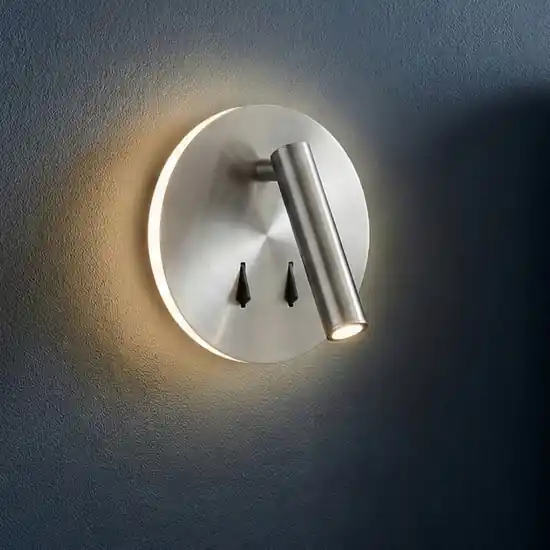 Lampada da parete grigio nickel 2 luci per comodini camera da letto Esclusivo